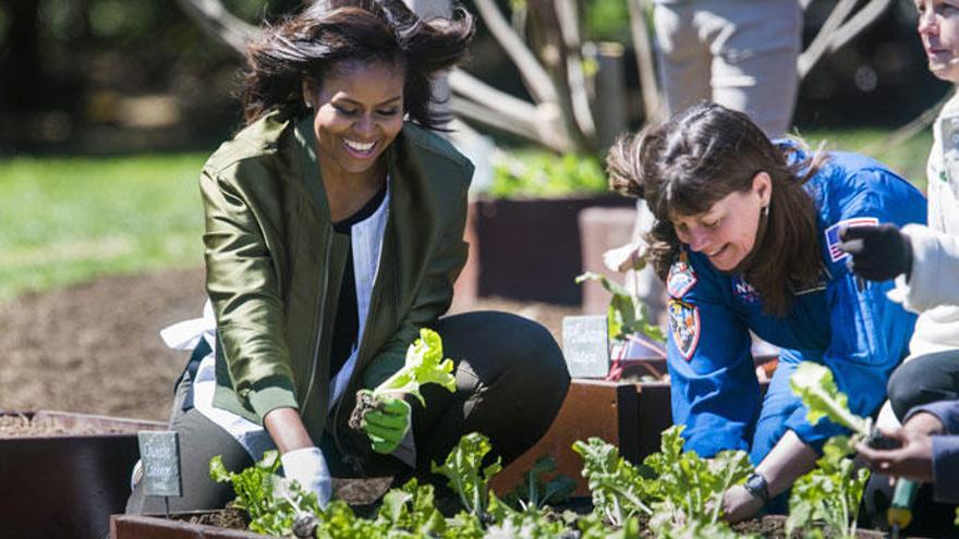 Michelle Obama, en el jardín de la cocina de la Casa Blanca