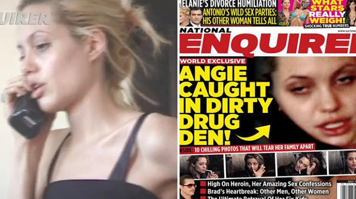 ’National Enquirer’ ha difós un vídeo en què es veu Angelina Jolie trucant al seu camell, als anys 90.