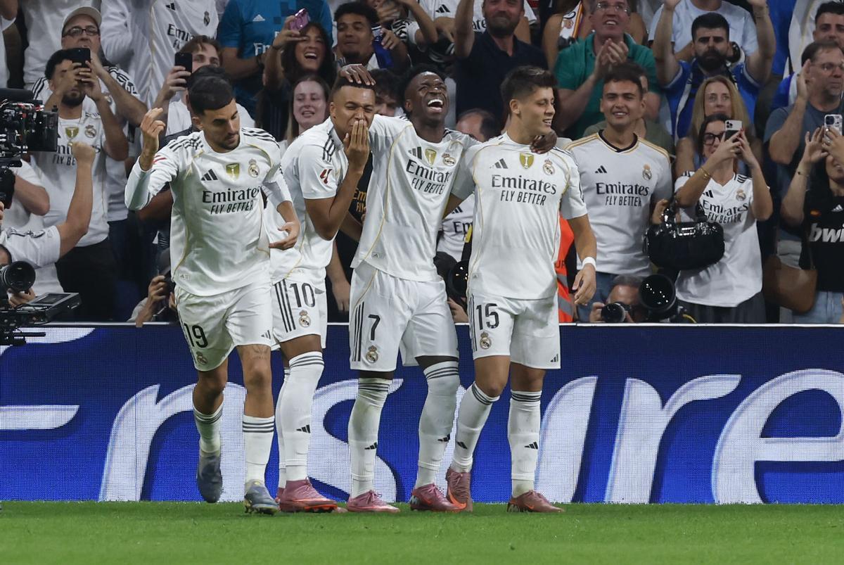 Vinícius celebra su gol contra el Villarreal