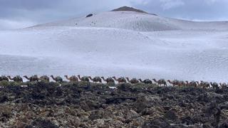 Espectacular granizada en Montañas del Fuego