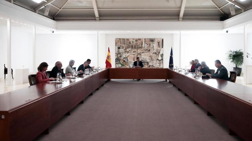 El president de Govern, Pedro Sánchez, presideix la reunió de el Gabinet de seguiment