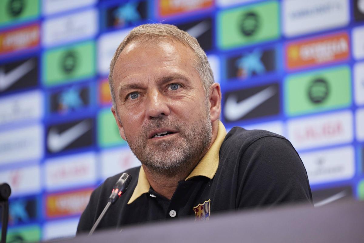 Hansi Flick, en rueda de prensa