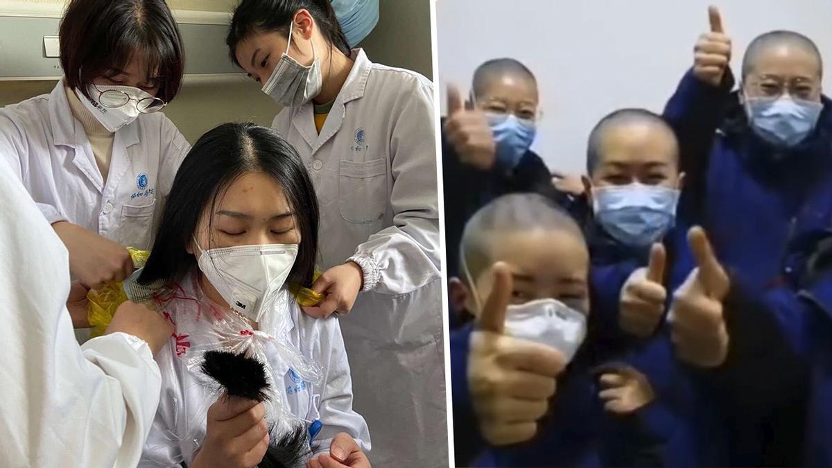 El personal sanitario de Wuhan se rapa para ser más eficiente en la lucha contra el coronavirus