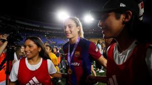 Alexia Putellas al finalizar el partido ante Tigres, en el Estadio Universitario, San Nicolas de los Garza. 