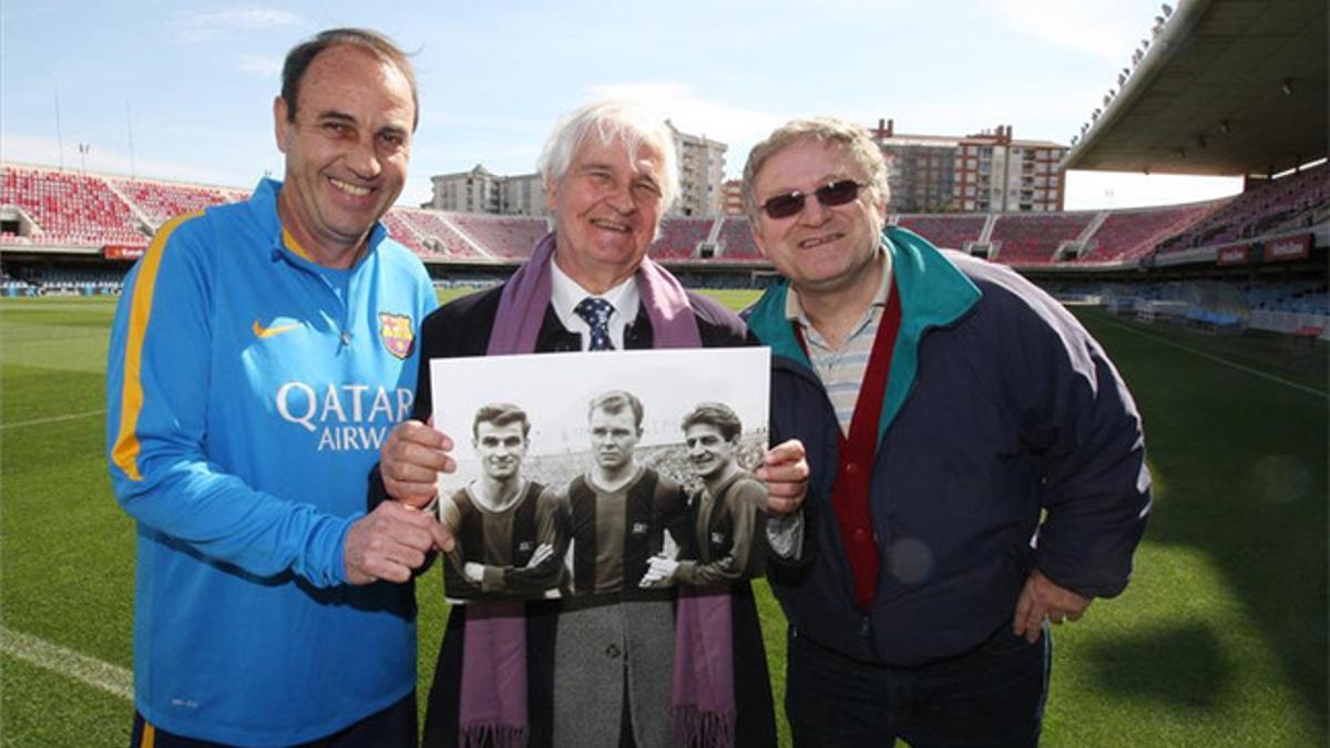 Sándor Kocsis, Laszi Kubala y Zoltán Czibor recordaron a sus resepectivos padres para SPORT a través de una emotiva imagen en blanco y negro obra del fotógrafo Antoni Campañà (padre)