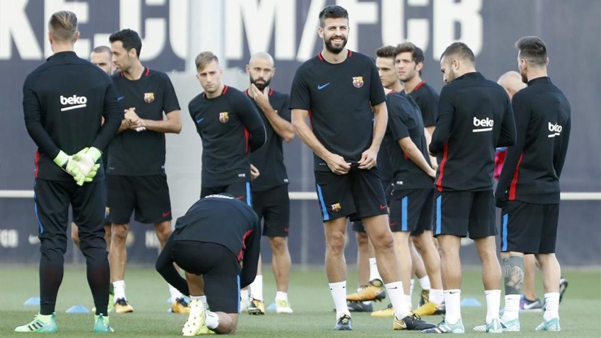 El Barcelona durante una sesión de entrenamiento