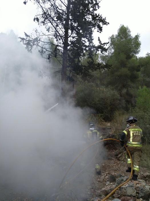 Arde un coche al estrellarse en Murcia