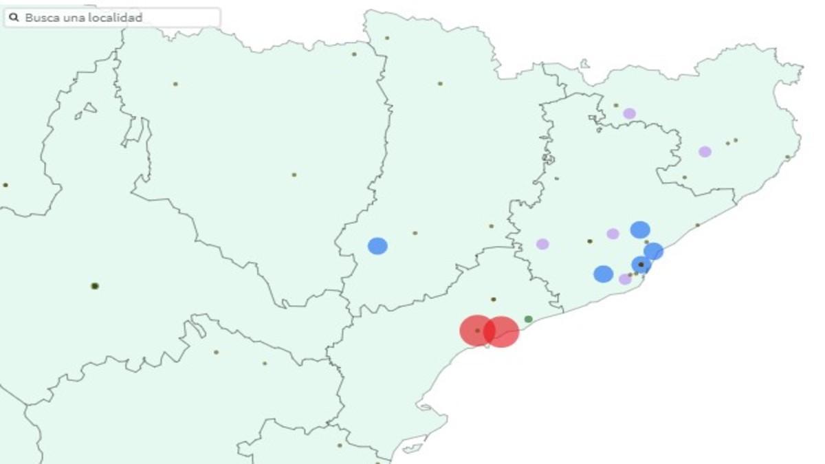 Mapa dels premis de la Loteria de Nadal 2020 Mapa dels premis de la Loteria de Nadal 2020