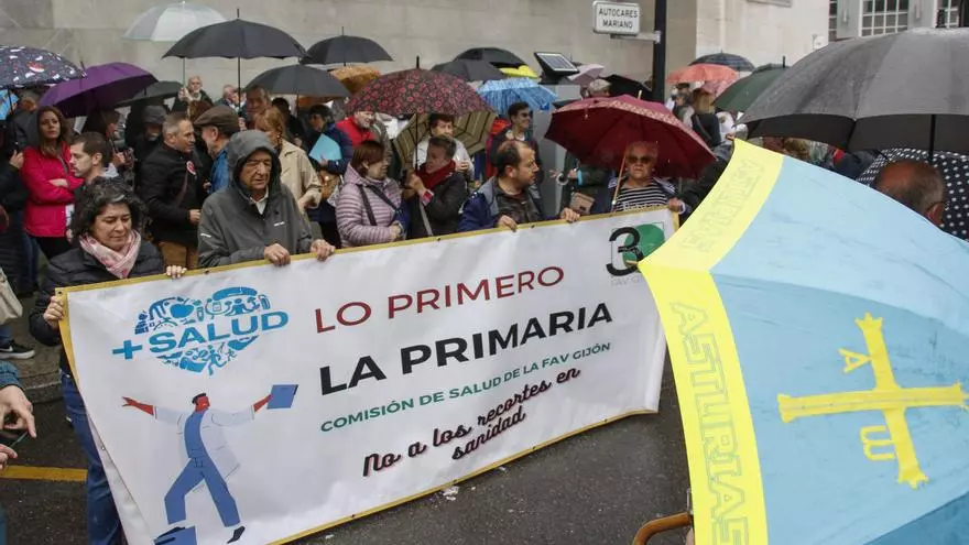 Vídeo: Decenas de gijoneses claman en defensa de la sanidad pública