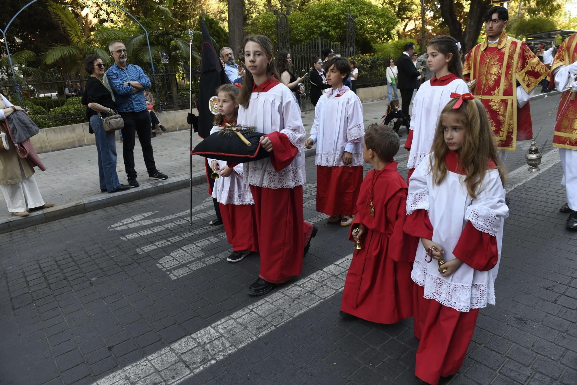 Procesión de la Soledad del Calvario en la Semana Santa de Murcia 2025.