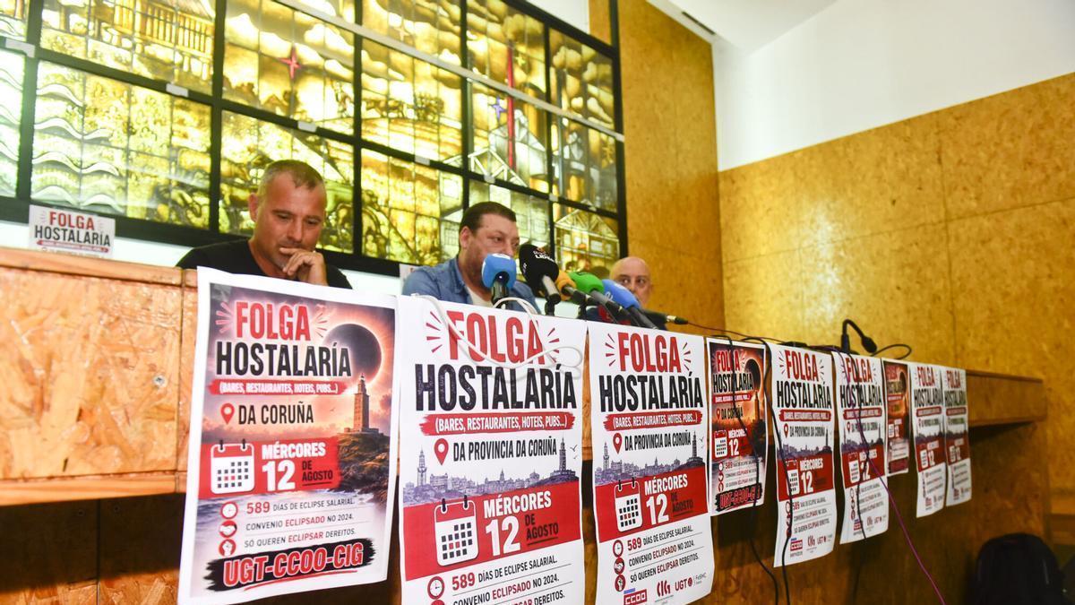 Rueda de prensa de sindicatos para anunciar la huelga