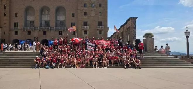 Imatges de la pujada de la Grada d'Animació a Montserrat