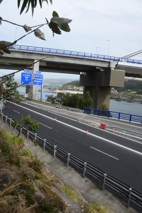 Las obras en el acceso a la autovía y también en Rande // Gonzalo Núñez