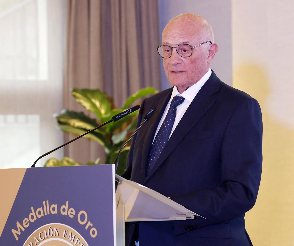 El presidente de Sabadell, en un momento de su intervención.