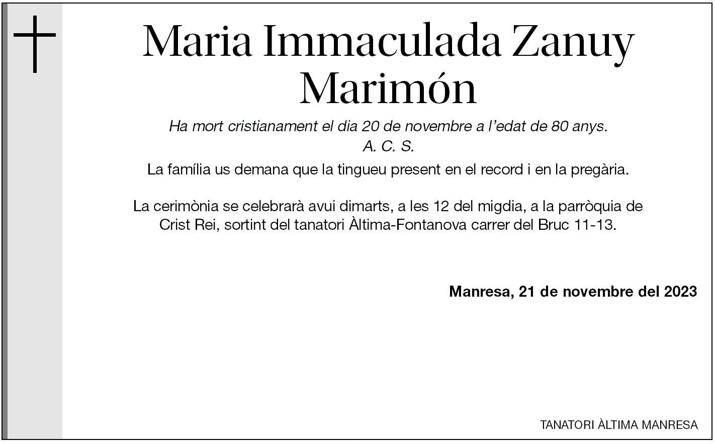 Maria Immaculada Zanuy Marimón