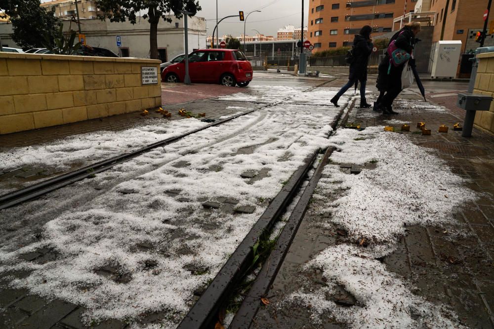 Granizo sobre Málaga.