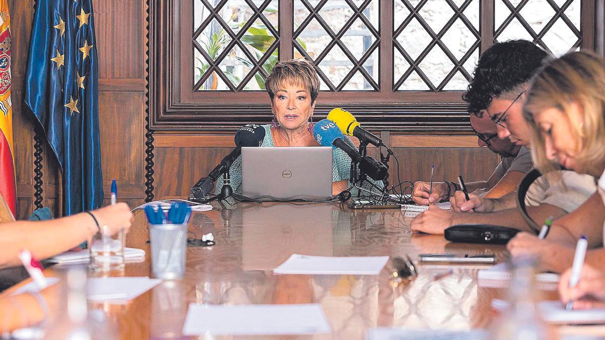 María de la Salud Gil durante la rueda de prensa ayer en la capital gran canaria.