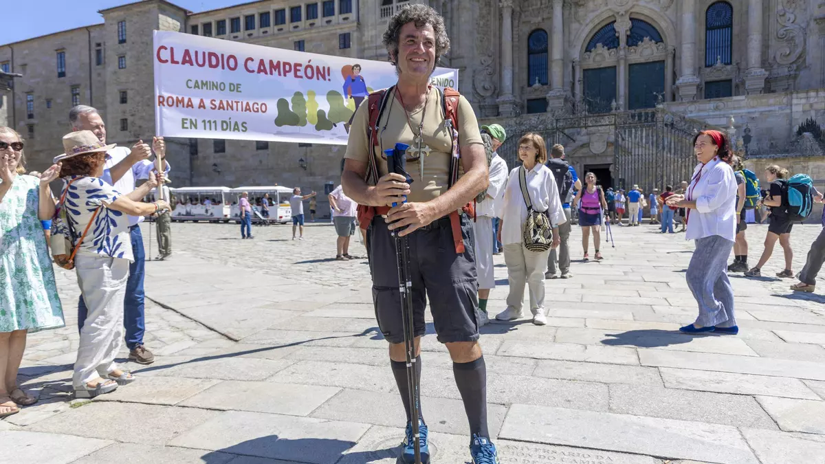 Un militar italiano completa el Camino de Santiago desde Roma: 111 días y 2.583 kilómetros