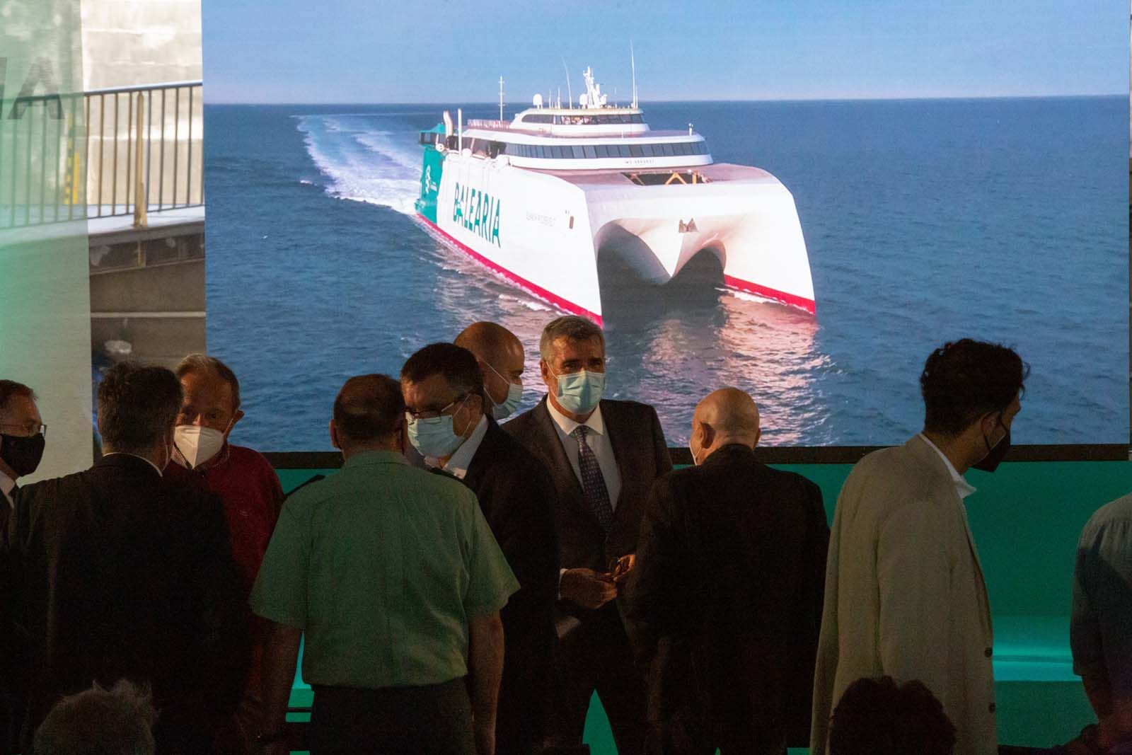 Inauguración del nuevo barco de Baleària, Eleonor Roosevelt.