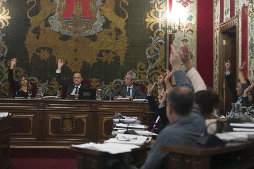 Los trabajadores del Puerto de Alicante interrumpen el pleno