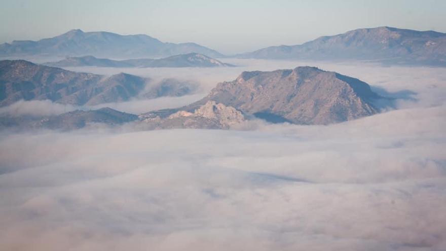 Densos bancos de niebla en el otoño de 2020 en el Medio Vinalopó.