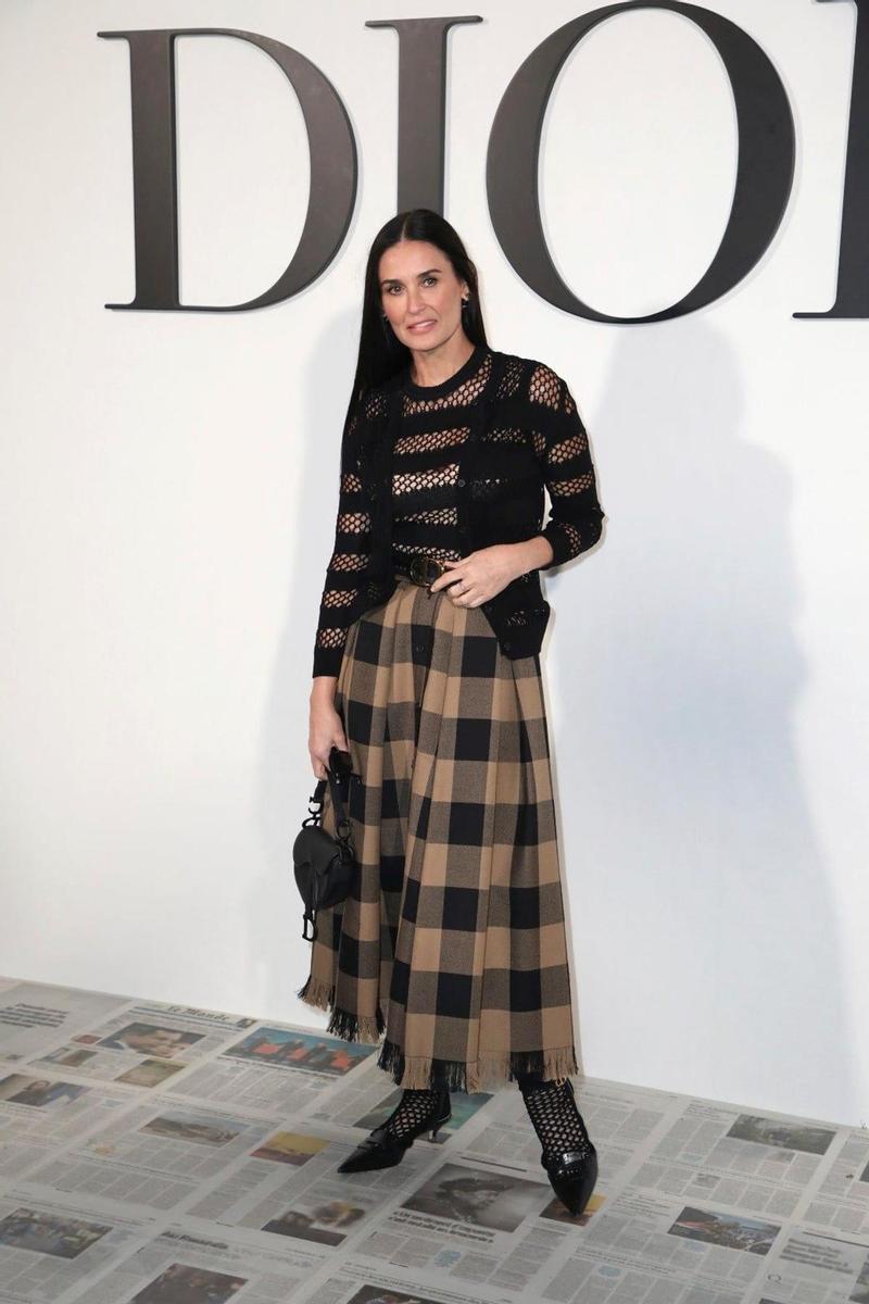 Demi Moore en el desfile de Dior en la Semana de la Moda de París