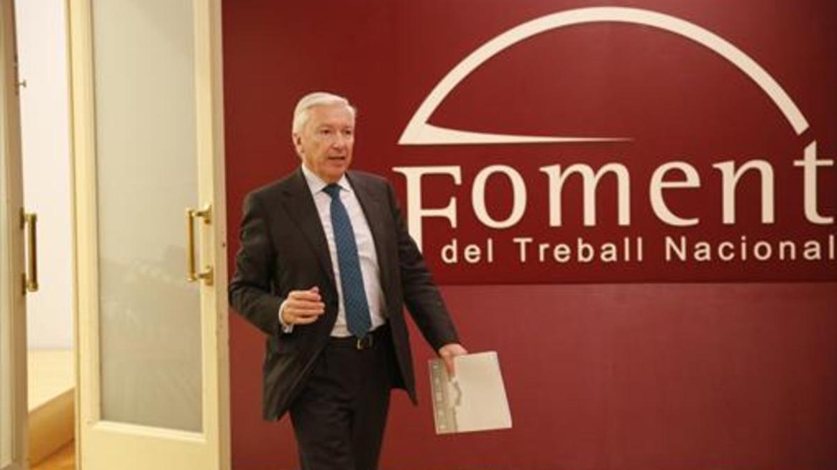 Antoni Abad, presidente de Cecot, ayer en la sede de Foment del Treball Nacional, en Barcelona.