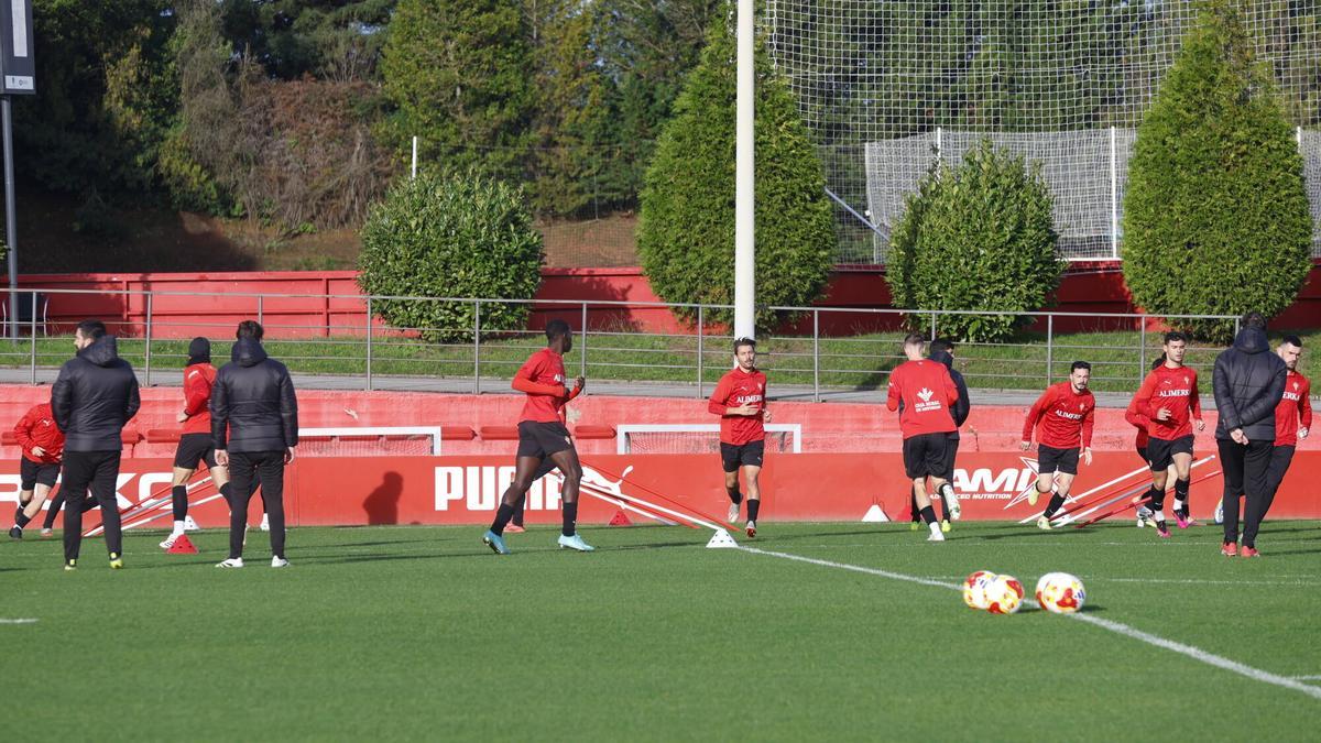Entrenamiento del Sporting.