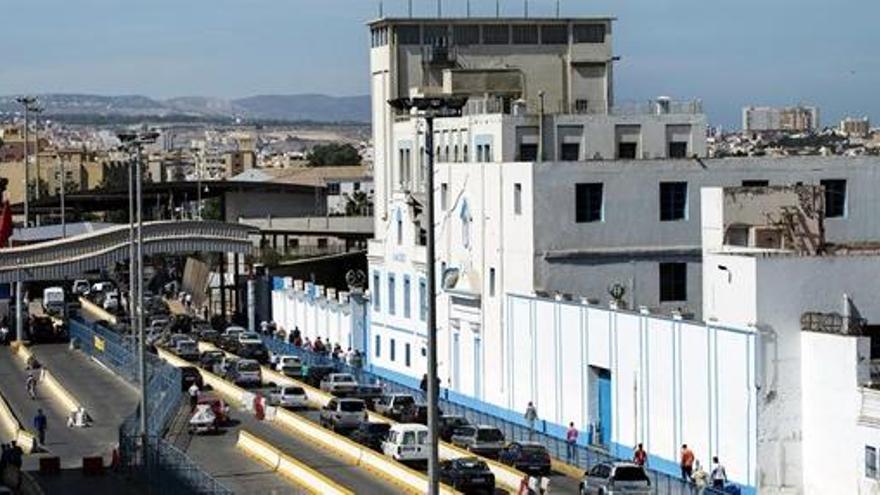 Un dels passos fronterers a Melilla.