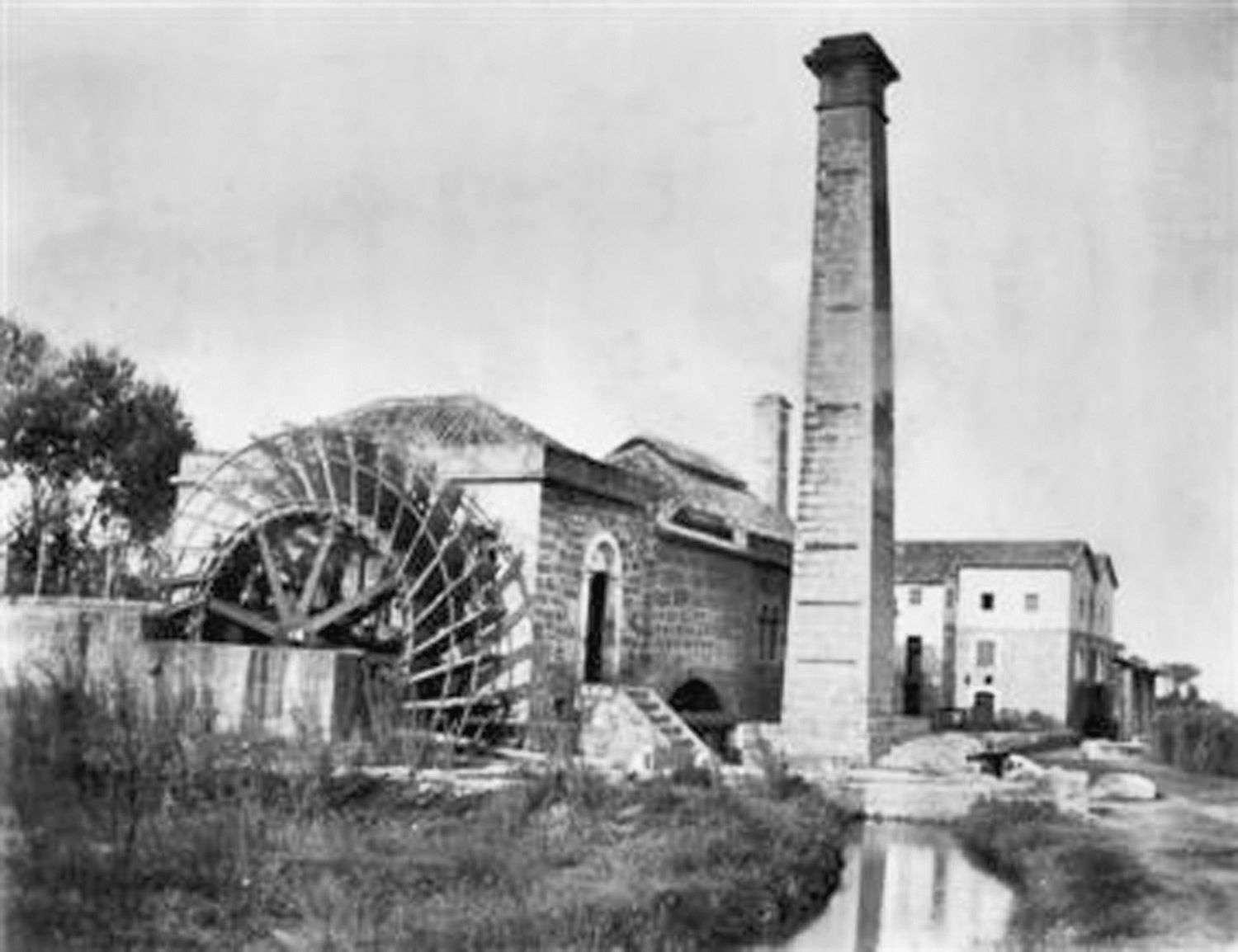 RUEDA HIDRÁULICA IMPULSADA POR VAPOR EN S'ALBUFERA - INSTALADA POR BATEMAN