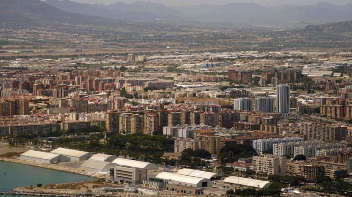 Una vista aérea de Málaga capital.