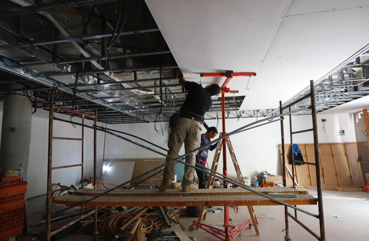 Trabajos de rehabilitación de la planta baja.