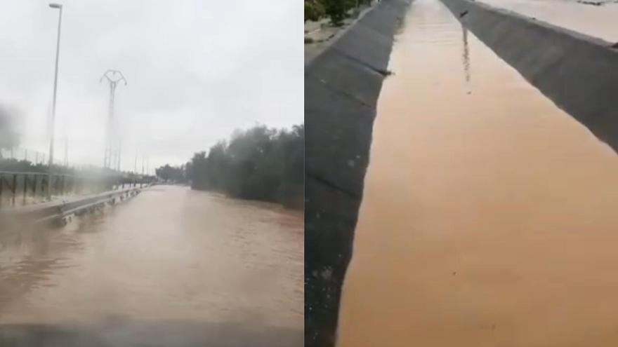 Anegación en la carretera de Rivero de Posadas