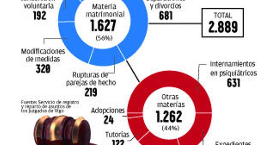 El control de los internamientos y las incapacidades suponen la mitad del trabajo en las salas de Familia