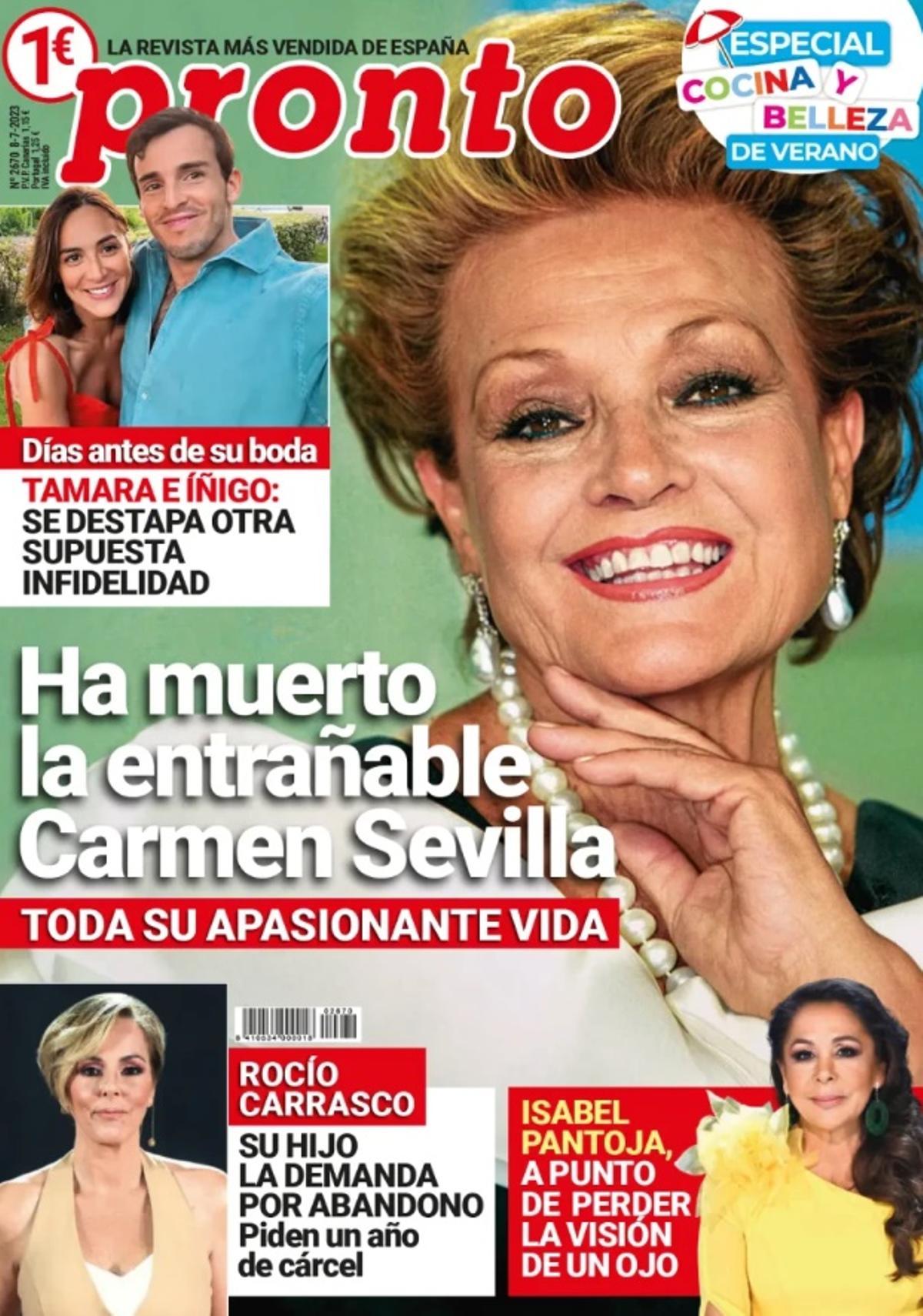 Portada de la revista Pronto del 3 de julio de 2023