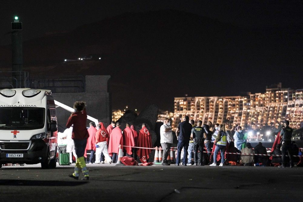 Llegada de migrantes a Arguineguín este viernes