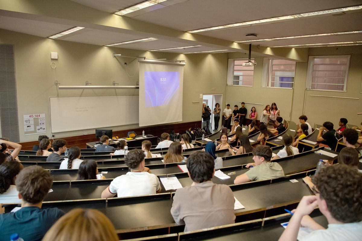 Pruebas de selectividad en el campus de la Ciutadella de la UPF de Barcelona