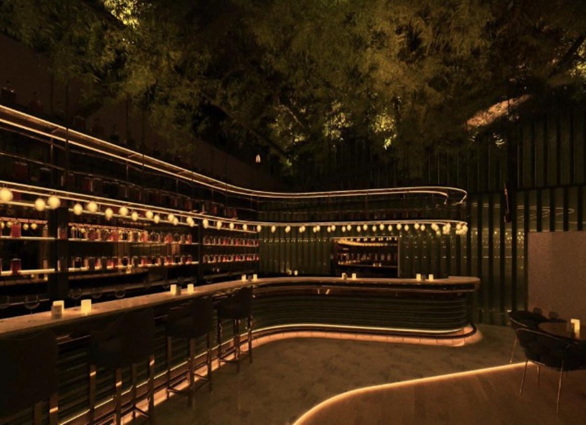 Recreación de la zona de salones de eventos y ocio con horario hasta las tres de la madrugada