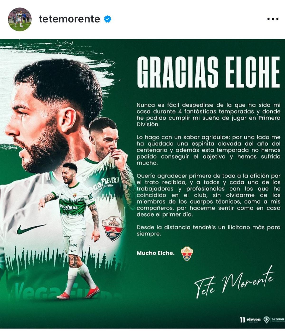 Carta de despedida de Tete Morente