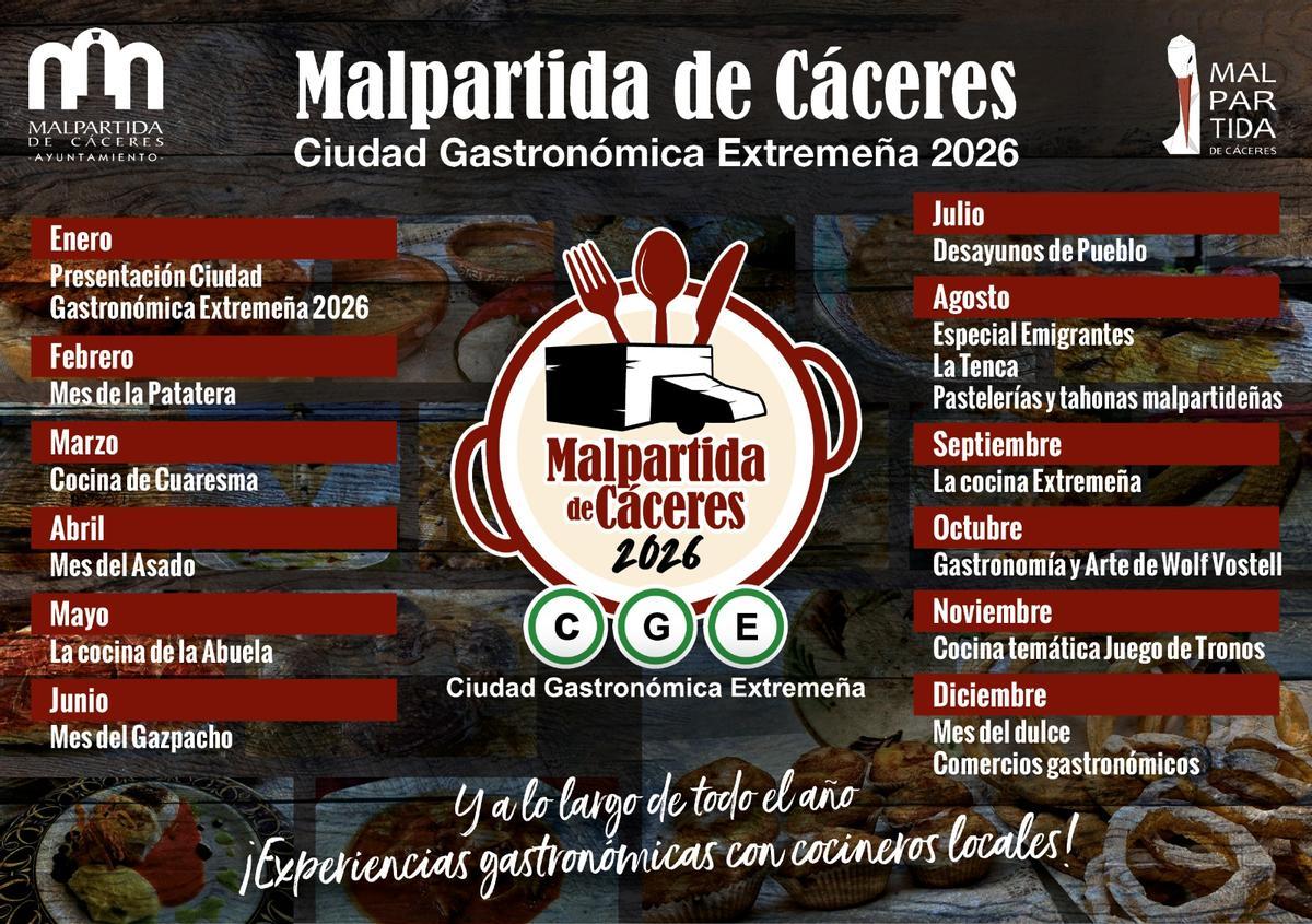 Programa de Malpartida de Cáceres Ciudad Gastronómica Extremeña.