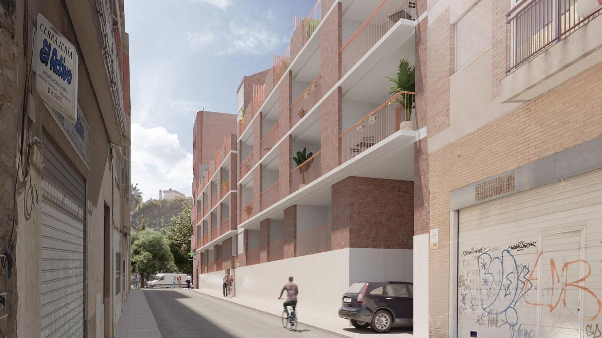 Recreación del bloque de viviendas en la calle Ceuta, perteneciente al proyecto aprobado en 2023.