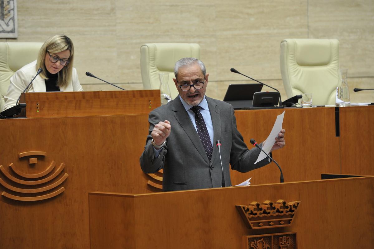 El diputado del PP Bibiano Serrano, durante su intervención.