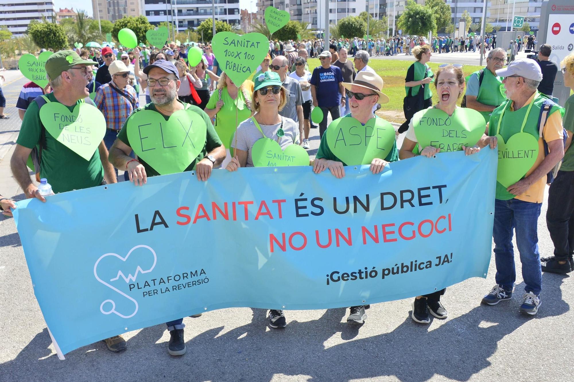 Cadena humana en Elche por la reversión del Vinalopó