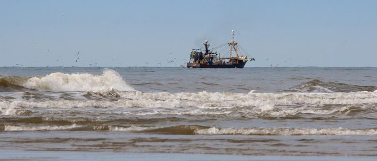 Barco de pesca faenando