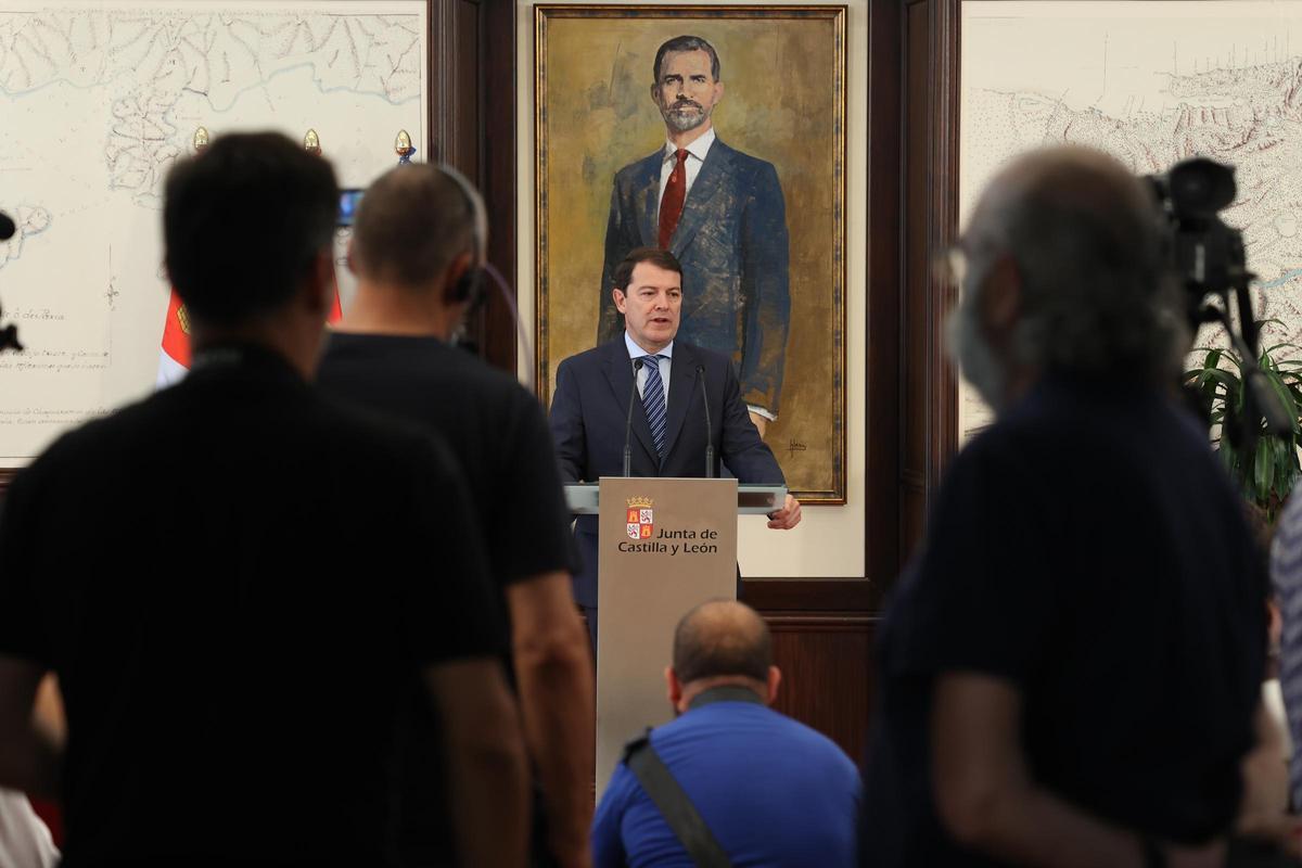El presidente de la Junta de Castilla y León, Alfonso Fernández Mañueco, comparece tras la ruptura de gobierno PP-VOX