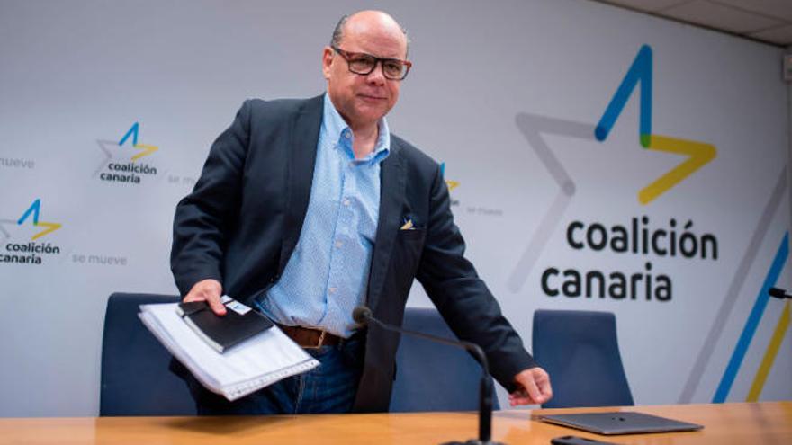 El secretario general de Coalición Canaria, José Miguel Barragán, ayer en el Consejo Político Nacional de la formación.