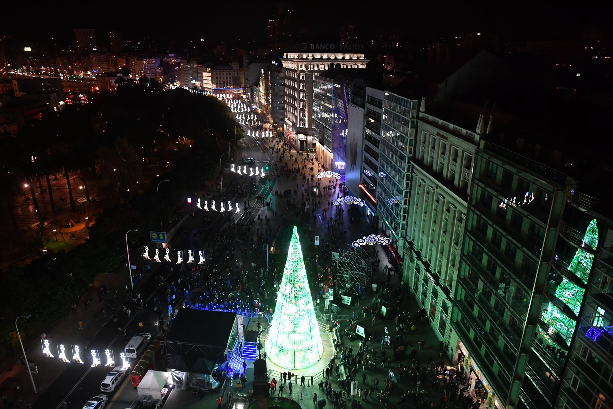 Encendido del alumbrado navideño en A Coruña