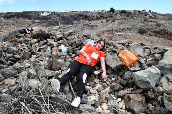 10/04/2019 SAN BARTOLOME DETIRAJANA. Simulacro accidente aéreo del Ejercito del Aire.  Fotógrafa: YAIZA SOCORRO.  | 10/04/2019 | Fotógrafo: Yaiza Socorro