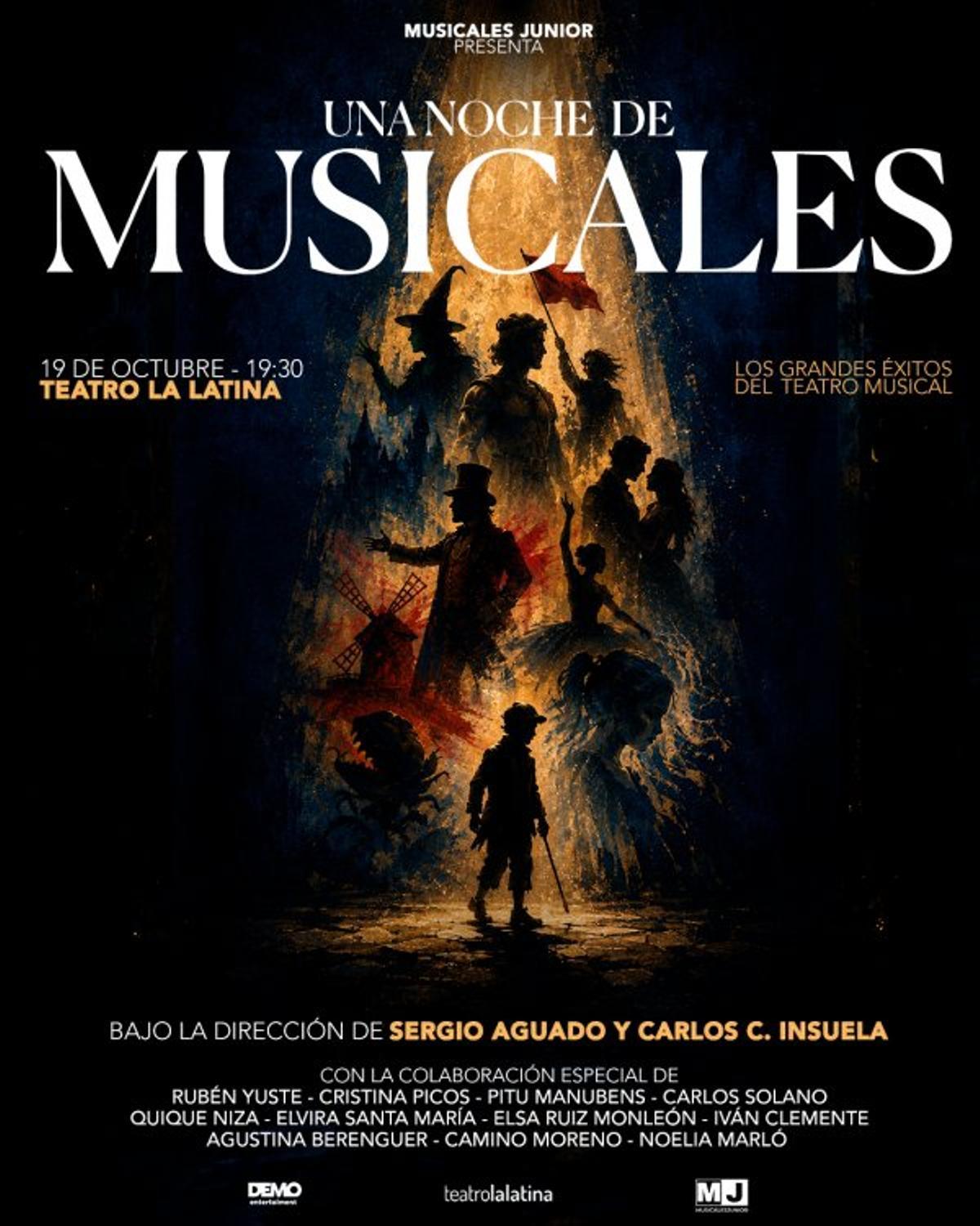 Póster promocional de la Noche de musicales en Teatro La Latina