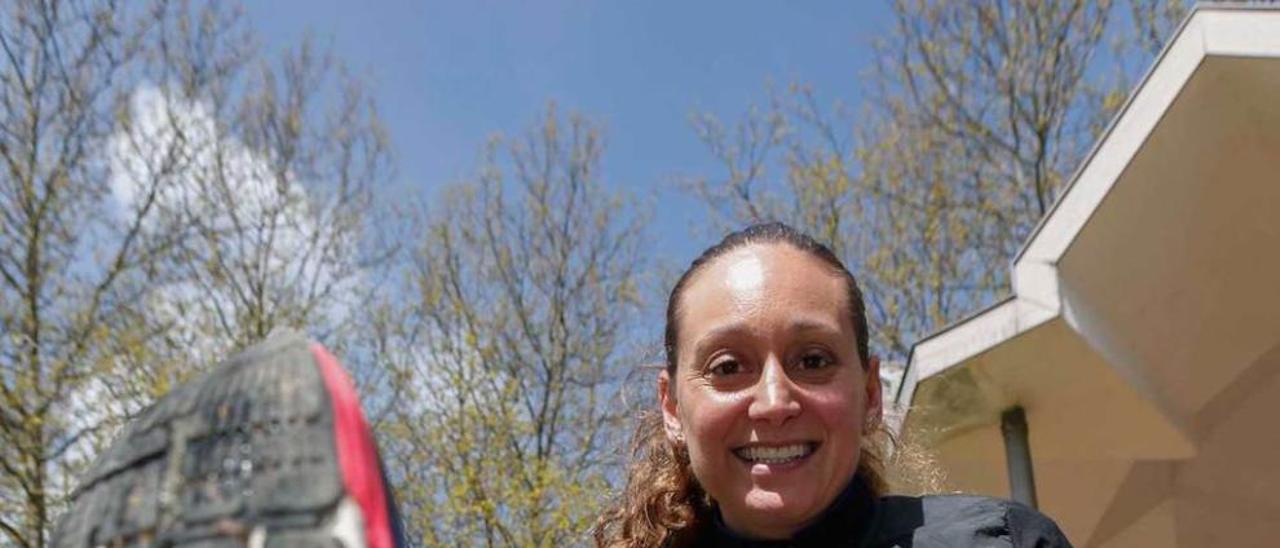 Alba García Fernández, el pasado viernes, en pleno entrenamiento.